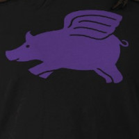 Flying Pig  -  Purple T-shirt